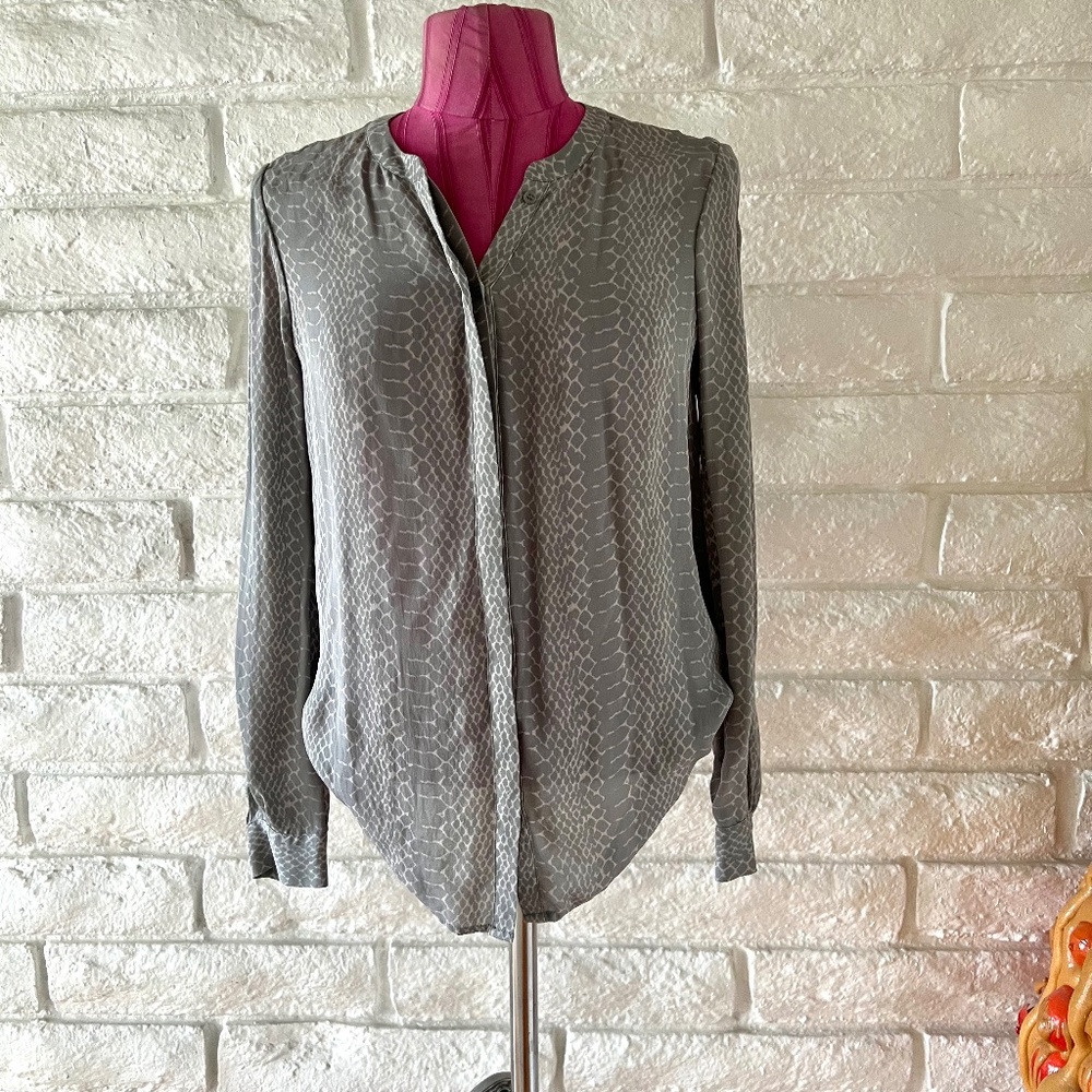 Joie Silk Snake Print Blouse Long Sleeve Small